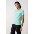 Champion Shirt (Cotton) Big Logo Print Light Green Women