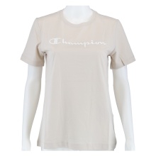 Champion Shirt (Cotton) Big Logo Print beige Women