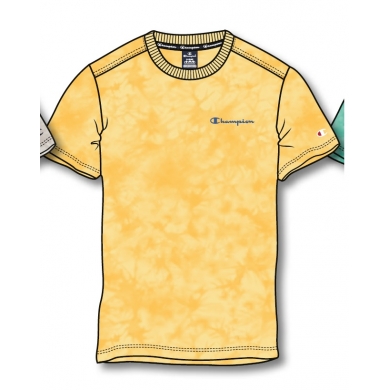 Champion Tshirt (Cotton) Tie-Dye Look Yellow Men