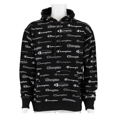 Champion Hoodie (Cotton Hoodie) Allover Script Print black Men