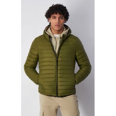 Champion quilted jacket with hood (light padding, warm) 2024 olive green Men