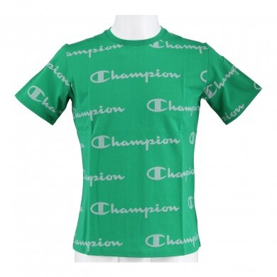 Champion Leisure T-shirt (Cotton) Graphic Print Green Kids