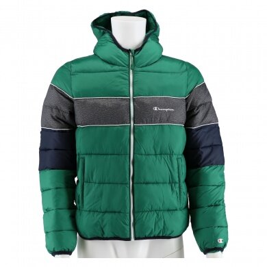 Champion Quilted Jacket Stipe with Hood 2020 Green Boys