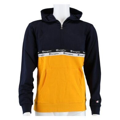 Champion Hoodie Half Zip American Tape navy blue/yellow Boys