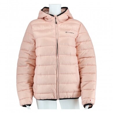 Champion quilted jacket Legacy with hood (warm, lined, windproof) pink girls