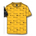 Champion Leisure T-shirt (Cotton) Allover Script Print Yellow Kids