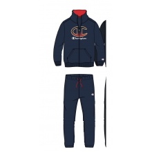 Champion Tracksuit Logo (Jacket & Trousers made of Cotton) navy blue Boys