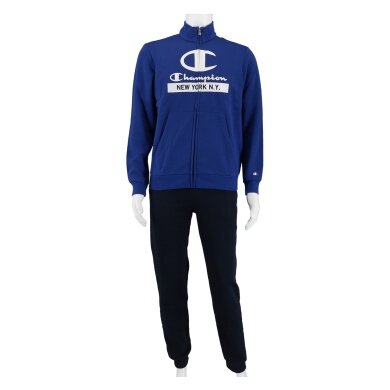 Champion Tracksuit (Jacket & Trousers made of Cotton) with New York Logo Royal Blue/Navy Blue Children