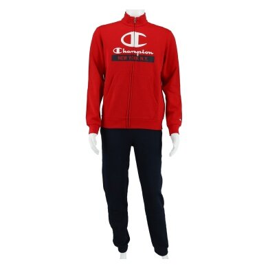 Champion Tracksuit (Jacket & Trousers made of Cotton) with New York Logo Red/Navy Blue Kids