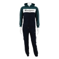 Champion tracksuit in colour block design (jacket & trousers made of cotton) petrol blue/navy blue children