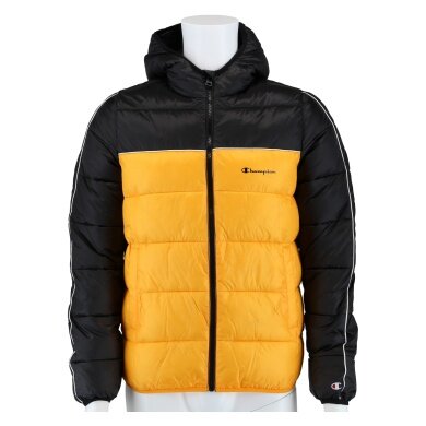 Champion quilted jacket with hood (small logo) black/yellow children