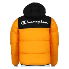 Champion quilted jacket with hood and small logo yellow children