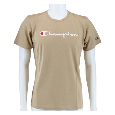 Champion Leisure T-Shirt (Cotton) Crew with Logo Print 2024 Beige Kids