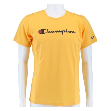 Champion Leisure T-shirt (Cotton) Crew with Logo Print 2024 Yellow Kids