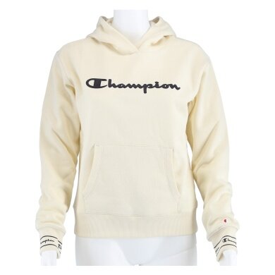 Champion Hoodie Big Logo Print beige Girls