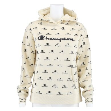 Champion Hoodie Graphic Big Logo Print beige Girls