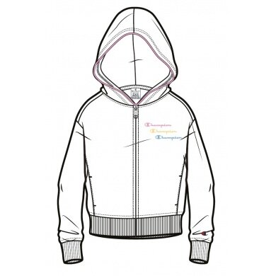 Champion Hoodie Full Zip (Cotton) 2022 White Girls