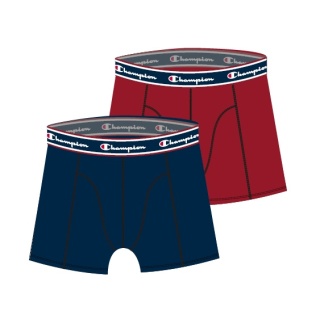 Champion Boxershort (Cotton) Underwear with Blue Waistband 2022 Navy Blue/Red Men - 2 Pack