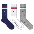 Champion Tennis Socks (Cotton) Crew Stripes 2022 navy blue/white/grey Men - 3 Pairs