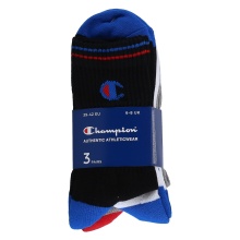 Champion Tennis Socks (Cotton) Crew 2024 black/white/grey Men - 3 Pairs