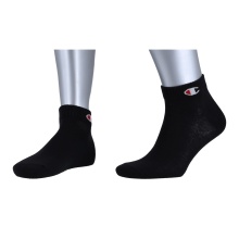 Champion Tennis Socks (Cotton) Quarter C Logo-Print 2024 Black Men - 3 Pairs