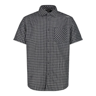 CMP hiking shirt short-sleeved with check pattern (UV protection, chest pocket) anthracite/black men