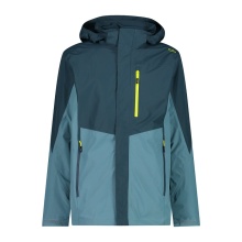 CMP Rain jacket with detachable hood petrol blue Men