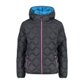 CMP quilted jacket with padding (water-repellent, warm) titanium grey/blue/pink children