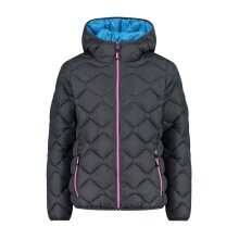 CMP quilted jacket with padding (water-repellent, warm) titanium grey/blue/pink children