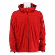 CMP Softshell Jacket Light with Hood (windproof, waterproof) red Men