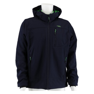 CMP Softshell jacket (windproof, water-repellent) with hood navy blue Men