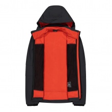 CMP Softshell Jacket (windproof, water-repellent) with hood anthracite gray/orange Men