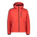 CMP Softshell Jacket (windproof, water-repellent) with hood red Men