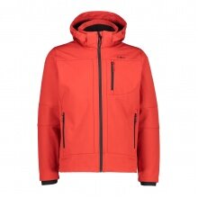 CMP Softshell Jacket (windproof, water-repellent) with hood red Men