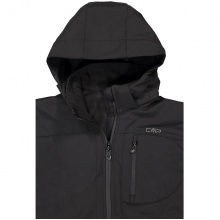 CMP Softshell jacket (windproof, water-repellent) with hood black Men