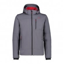 CMP Softshell Jacket (windproof, water-repellent) with hood titanium grey Men