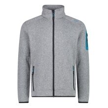 CMP Fleece Jacket Knit-Tech with Stand-Up Collar Light Grey Men