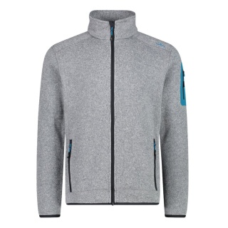 CMP Fleece Jacket Knit-Tech with Stand-Up Collar Light Grey Men