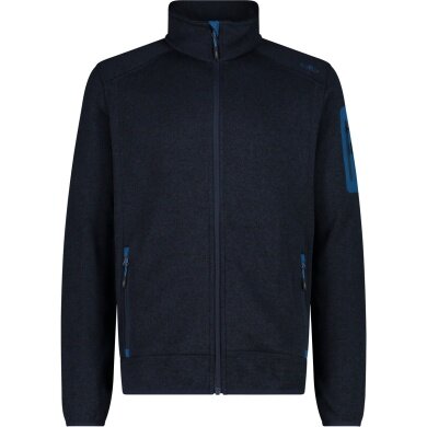 CMP Fleece Jacket Knit-Tech with Stand-Up Collar Petrol Blue Men