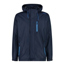 CMP Rain Jacket (windproof, waterproof) with hood black/blue Men