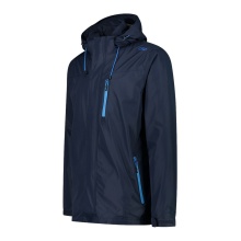 CMP Rain Jacket (windproof, waterproof) with hood black/blue Men