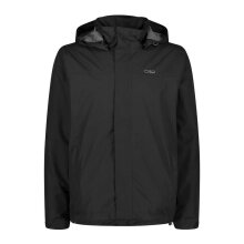 CMP Rain jacket with hood SNAPS (windproof, waterproof) black Men