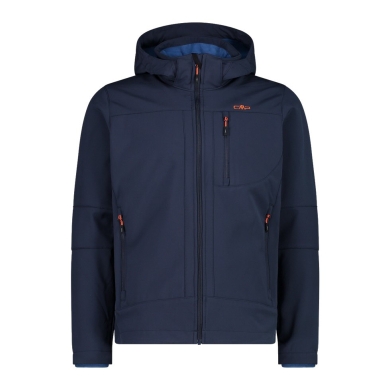 CMP Softshell Jacket (windproof, water-repellent) with hood dark blue Men