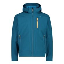 CMP Softshell jacket (windproof, water-repellent) with hood lake blue/dark blue Men