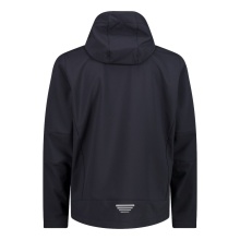 CMP Softshell Jacket (windproof, water-repellent) with hood anthracite gray/reef blue Men