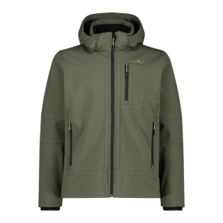 CMP Softshell jacket (windproof, water-repellent) with hood olive green Men