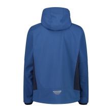 CMP Softshell Jacket (windproof, water-repellent) with hood steel blue Men