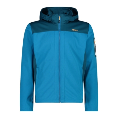 CMP Softshell Jacket Light with Hood (windproof, waterproof) reef blue Men