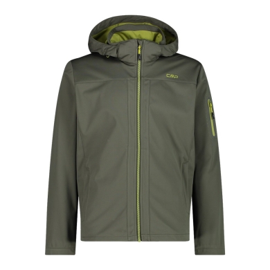 CMP Softshell Jacket Light with Hood (windproof, waterproof) olive green Men