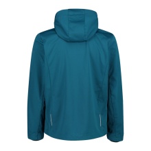 CMP Softshell Jacket Light with Hood (windproof, waterproof) blue-green Men